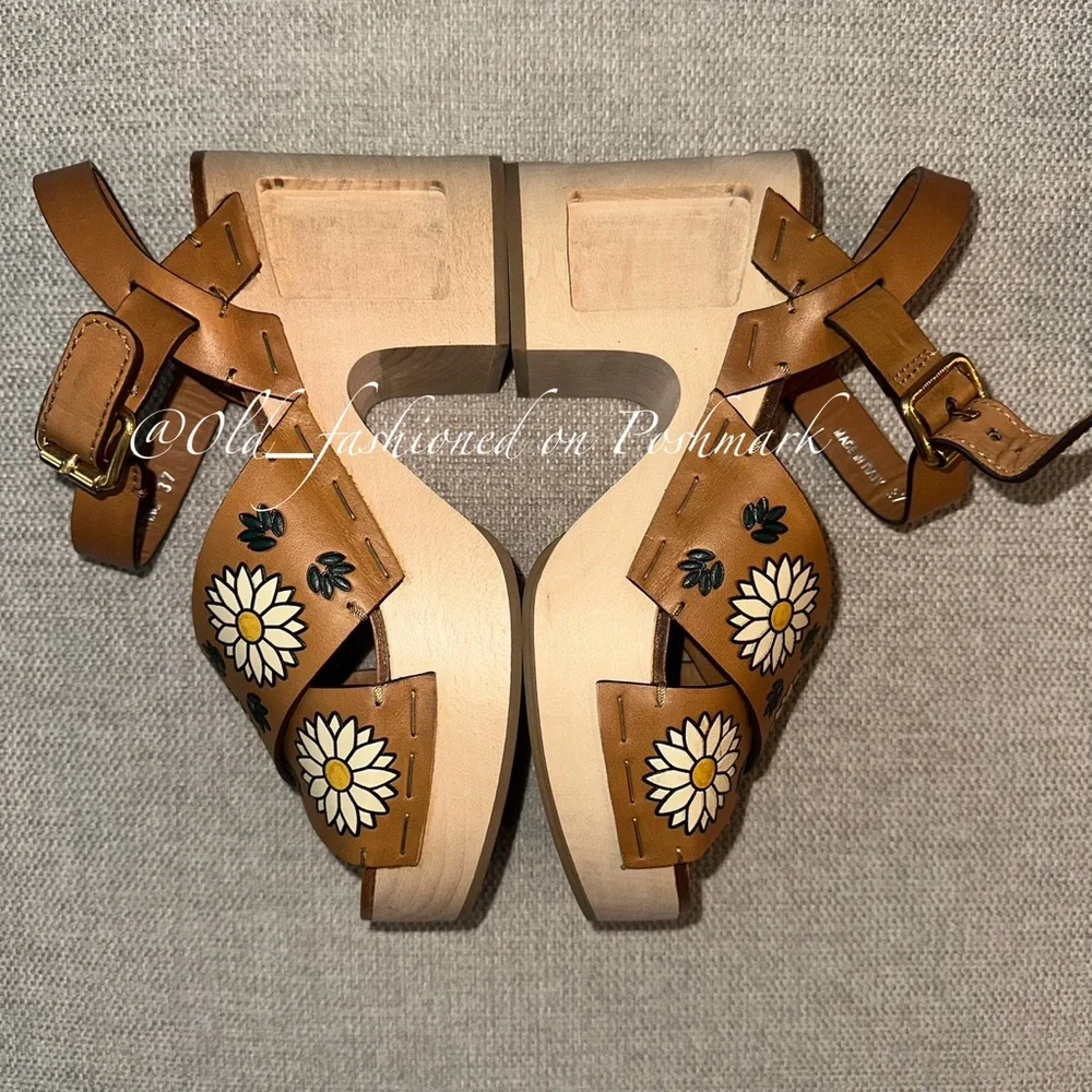 MIU MIU Platform Leather Sandals 37 - Picture 10 of 15